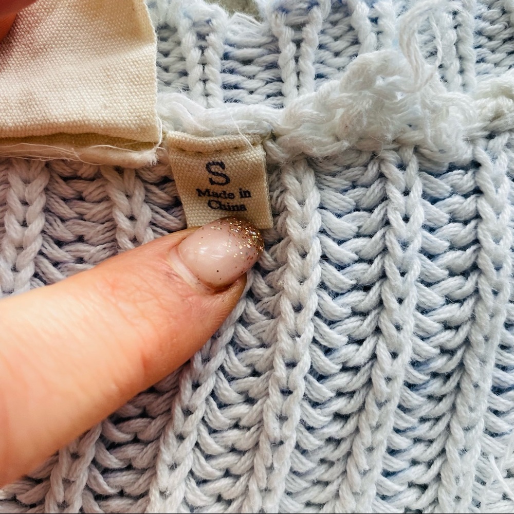 White Crow Periwinkle Fade Ombré Stripe Sweater - Picture 7 of 8